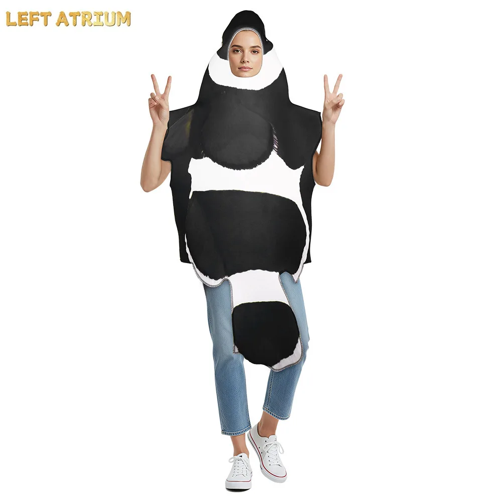 New Halloween Cosplay Costume Cartoon Skunk Print Performance Top Theme Party Role Playing Outfits for Parent-child Clothes