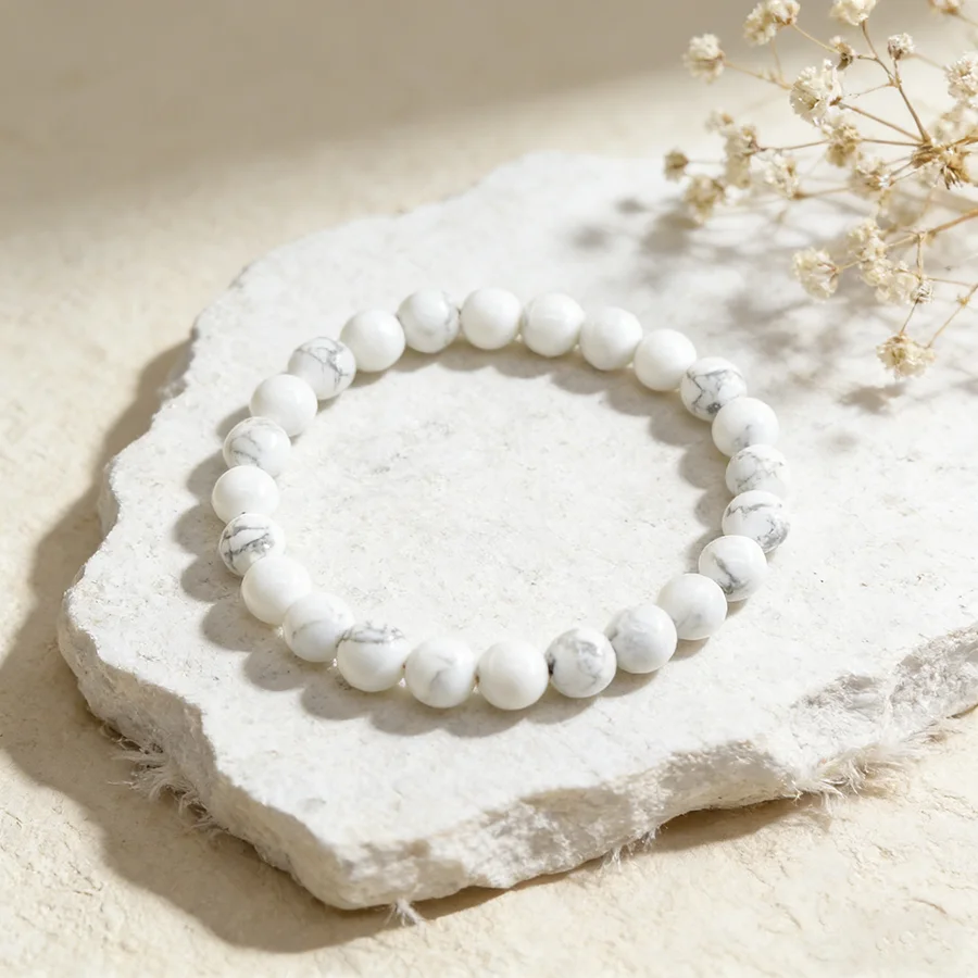 Natural White Howlite Real Sto - огляд і ціна Yoga Fitness Gifts