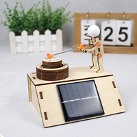 Solar Energy People Push Grinding Mill Kids Science Toy Technology Physics Puzzle Kit Educational Toys for Children Learning Toy