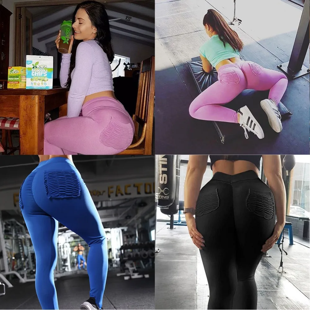 Leggings da Yoga stampati con tasca a vita alta da donna leggings da corsa per il controllo della pancia elasticizzati stretti