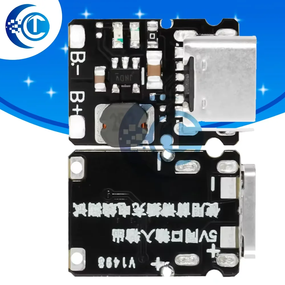 Mini Boost Type-C Charging Module (5V 1.2A): Built-in Protection – 18650 Lithium Battery Compatible