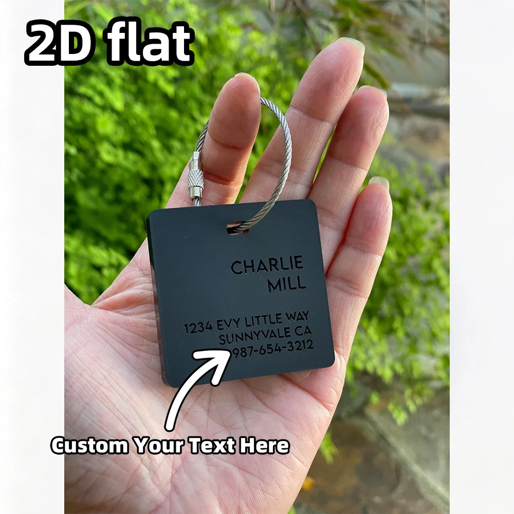 Custom Personalized Acrylic Travel Luggage Tags with Adjustable Webbing Strap for Suitcases, Bags, Backpacks and Luggages