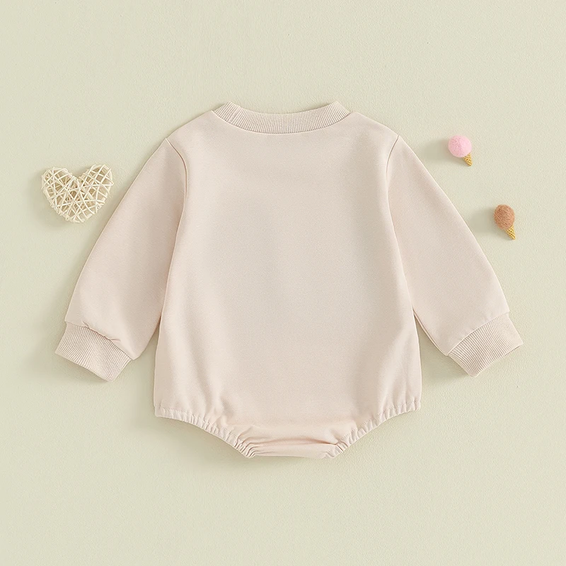 Sudaderas con bordado de letras para bebés, monos de manga larga con cuello redondo, ropa para niños pequeños, otoño