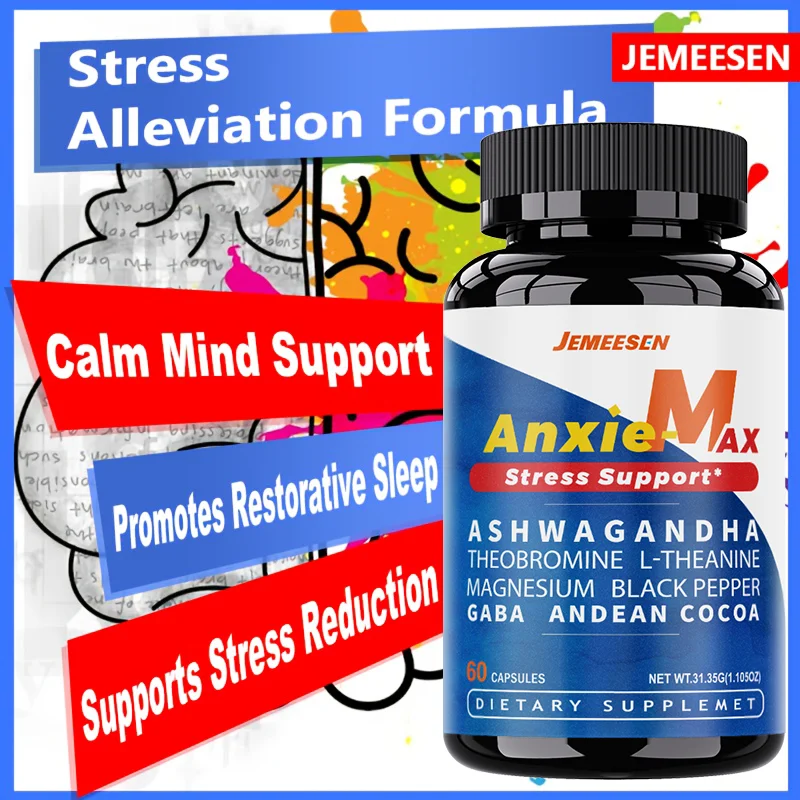 JEMEESEN - Cortisol Relief Supplement - Cognitive Support, Energy & Adrenaline Balance, Stress & Fatigue Relief