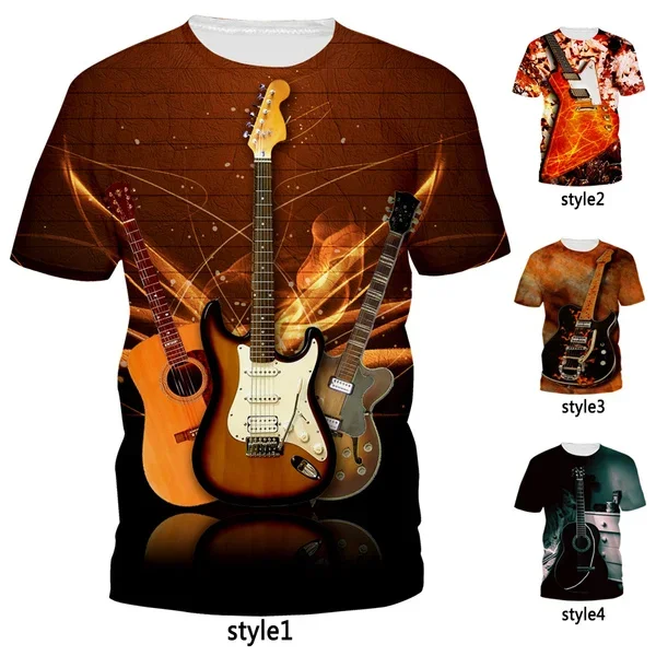 

Men/Women 3D Print Casual Short Sleeves T Shirt Funny Bass Guitar T Shirt Tops