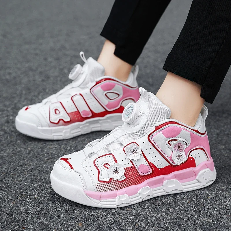 Fashion AIR Children Shoes Girls Sneakers Cute PU Leather Platform Casual Sneakers 6 To 12 Years Kids Sports Tennis Shoes Girl