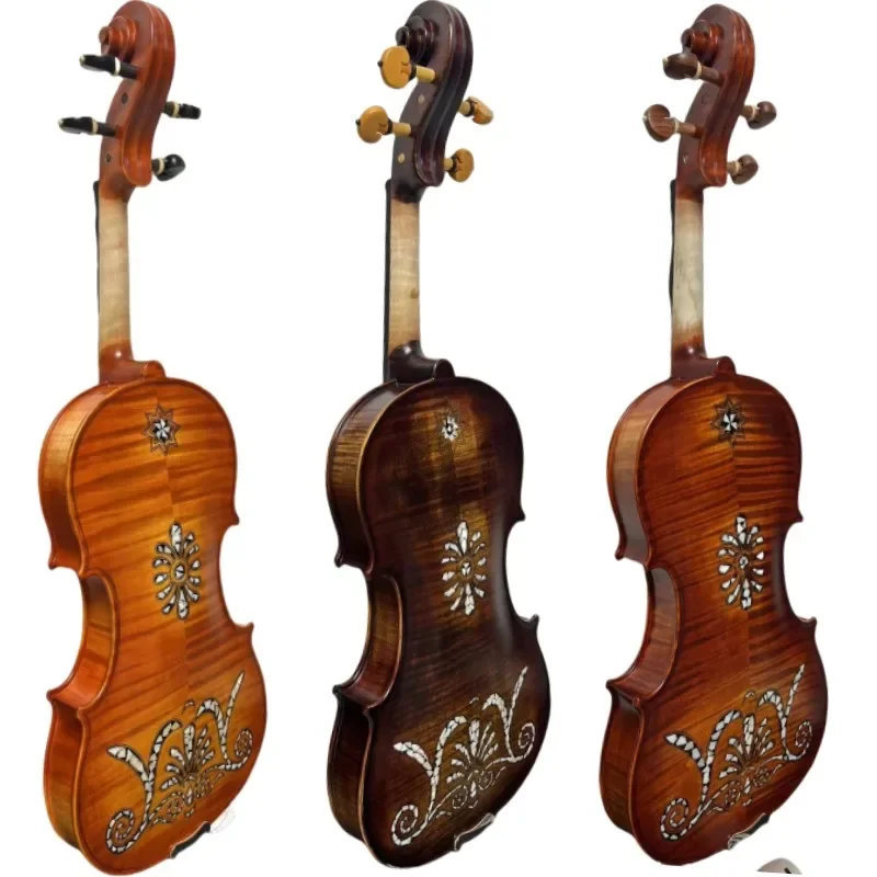 Strad style Song Maestro 4/4 violin Inlay nice shell back Ebony fittings profession Pure handmade fiddler loud sound with case