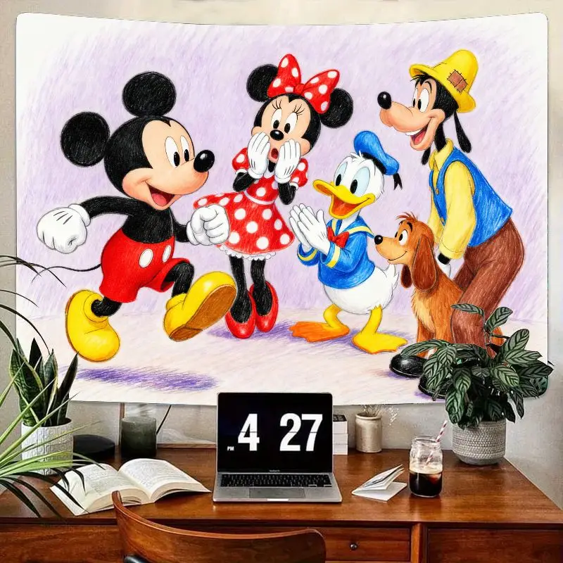 

1PC Mickey Minnie Donald Goofy Pluto Disney Friends Tapestry. Classic Cartoon Wall Art, Bedroom Living Room Decor & Kids Gift.