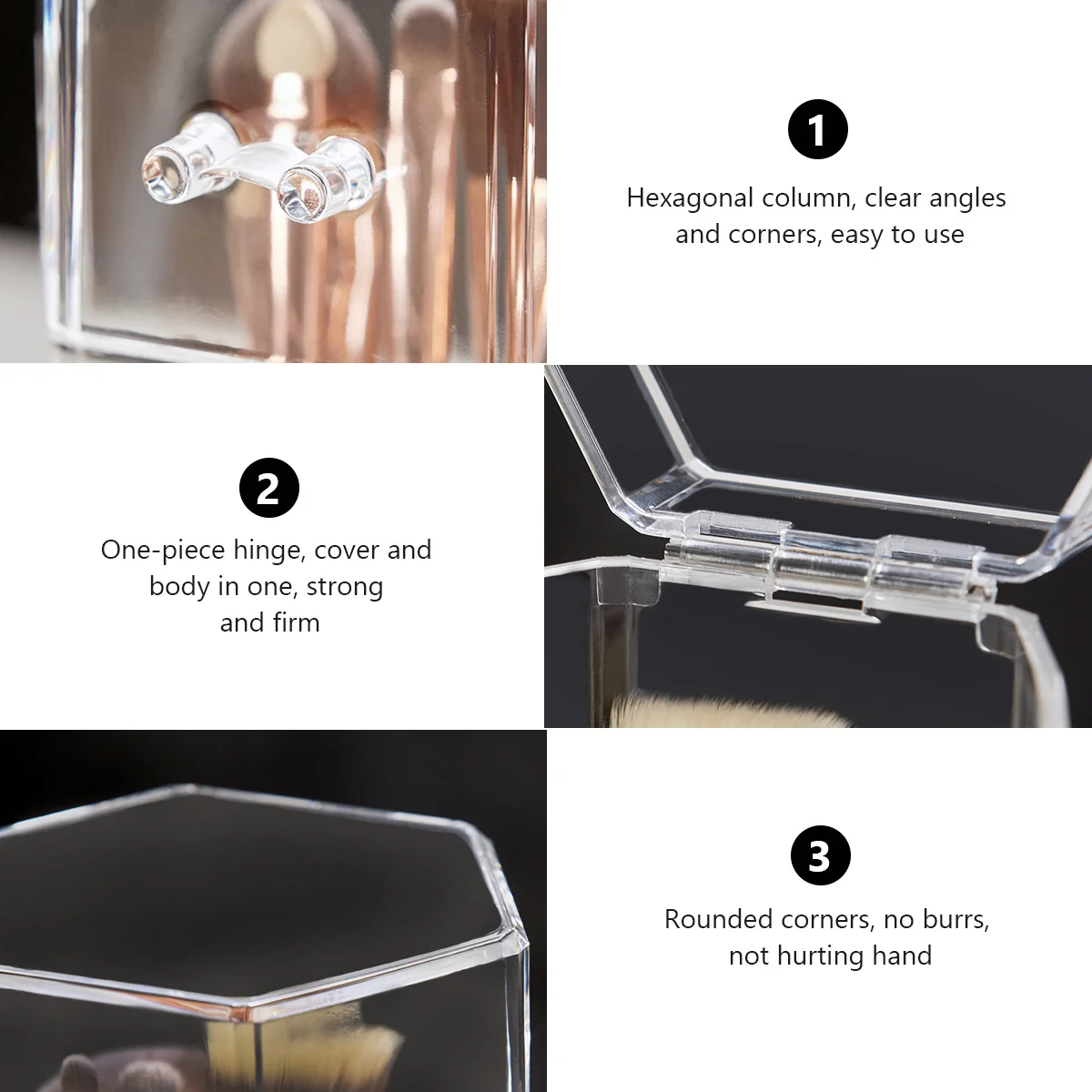 Makeup Brushes Storage Box Transparent Dustproof Organizer Case for Lipstick Mascara Jewelry Desktop Decoration Pen