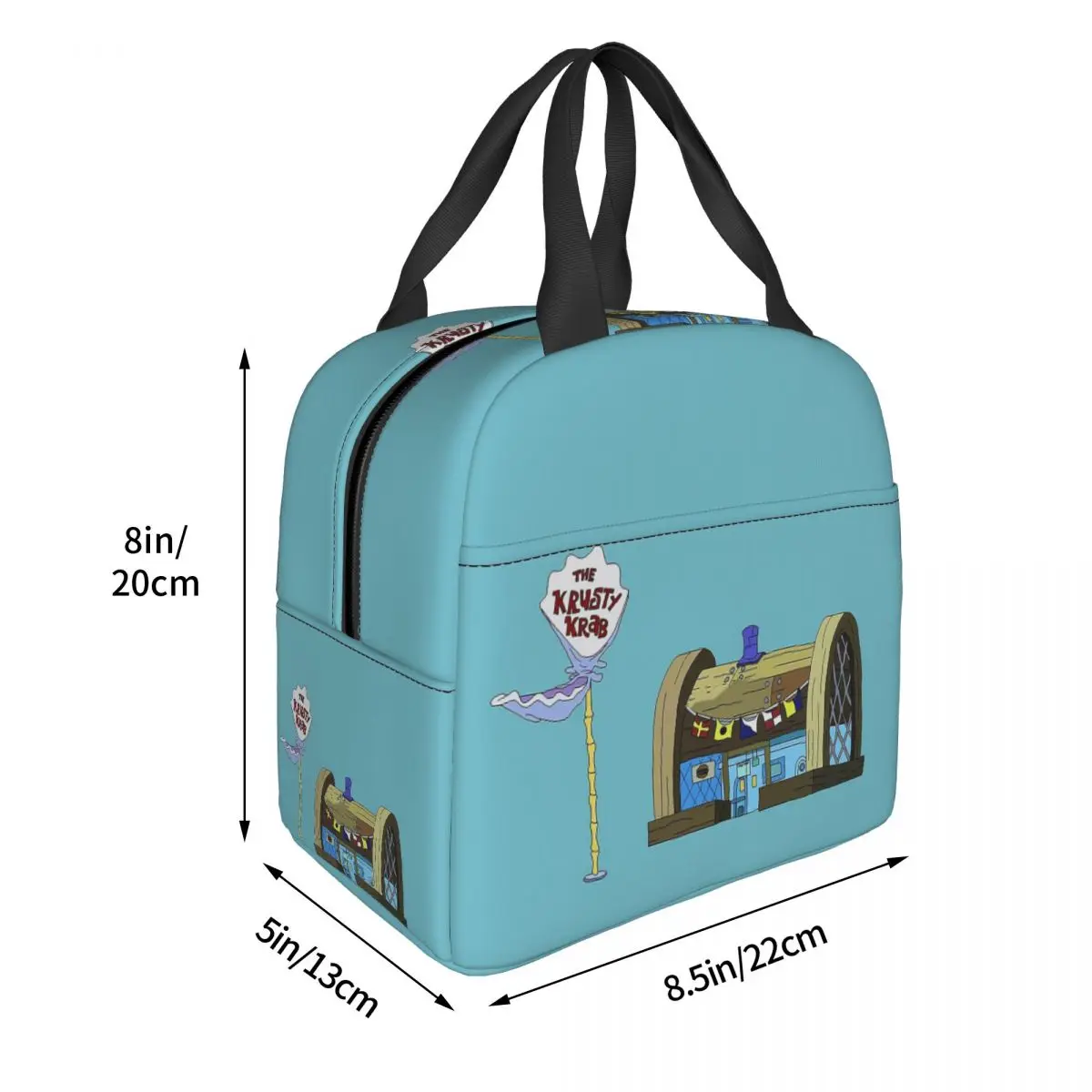 Spongebob Squarepants Krusty Krab Lunch Bags Insulated Bento Box Lunch Tote Picnic Bags Cooler Thermal Bag for Woman Kids Work