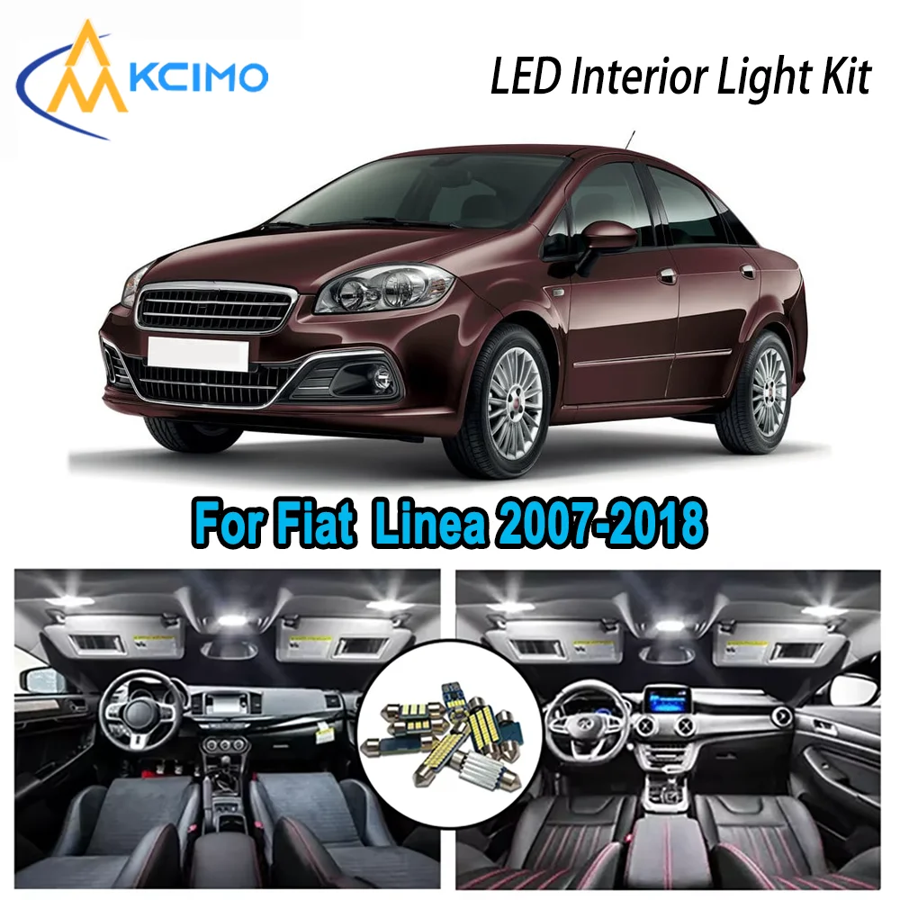 

High-Quality LED Interior Kit for Fiat Linea 2007-2018 2008 2009 2010 2011 Premium Error-Free Dome Map Trunk Automotive Lamps