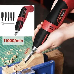 Set di scalpelli per coltelli da intaglio elettrici da 60 W con 5 lame 11000/min Penna per intaglio del legno Carpenter Power Graving Scalpello Strumenti per intagliare la radice