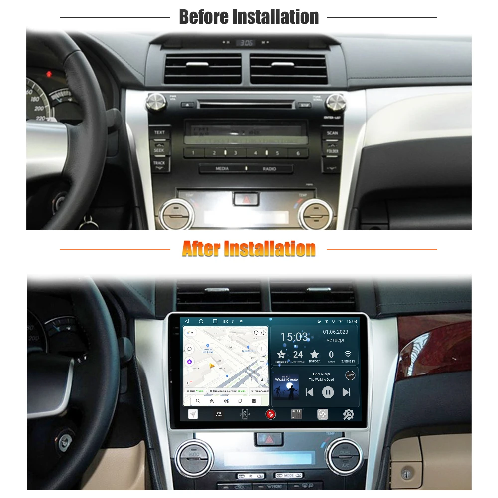 Redpower 75131 HiFi car radio for Toyota Camry XV50 (08.2011-11.2014)DVD Player Bluetooth GPS GLONASS Screen 2 Din