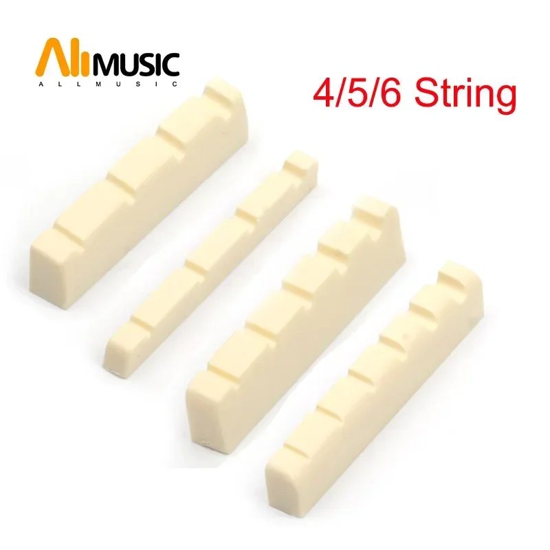 

100pcs Ivory Plastic R400 4/5/6 String Bass Guitar Bridge Nut Electric Bass DIY Repair Part