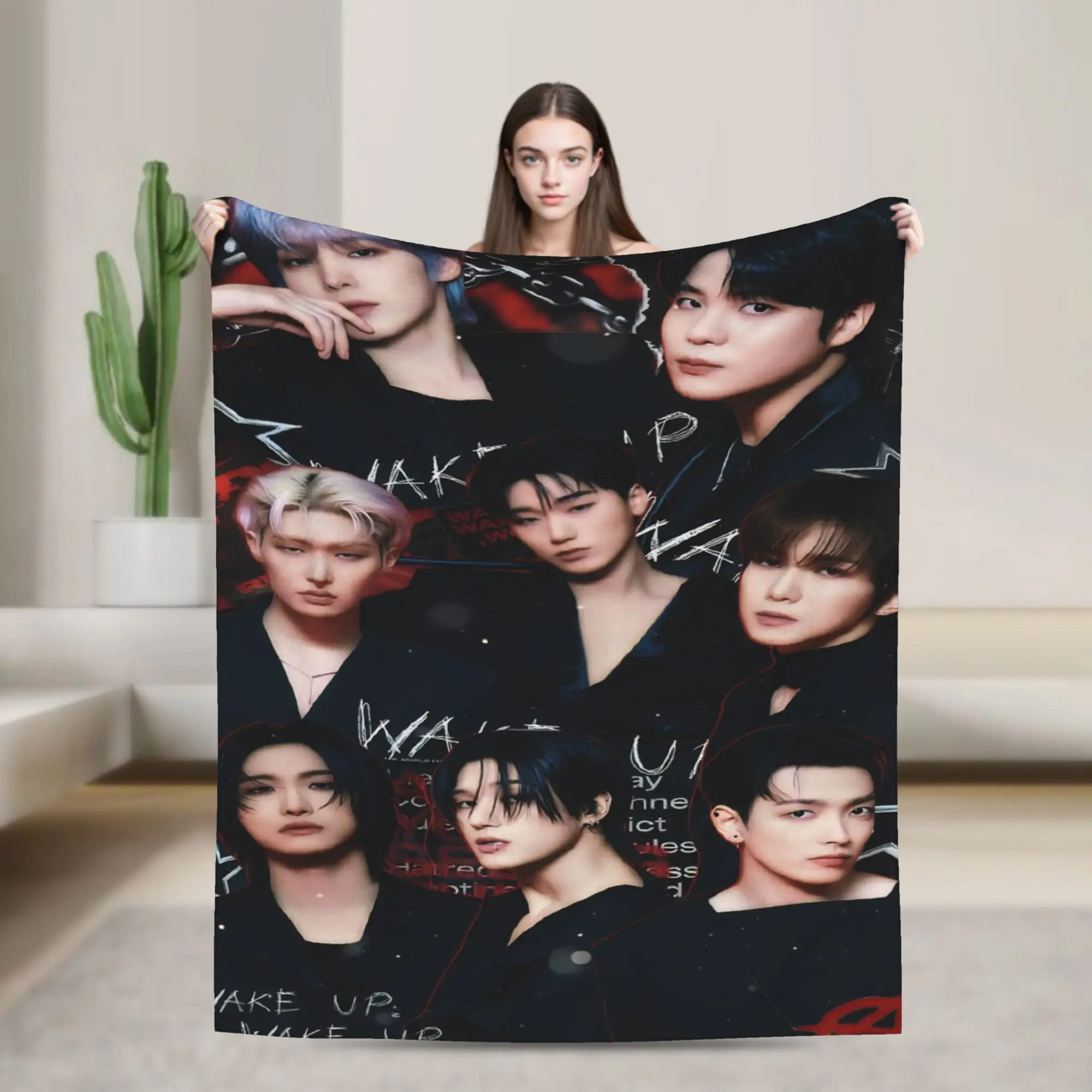 Ateez Korean Band Blankets In Your Fantasy Album Soft Plush Throw Blanket For Living Room Decorative Flannel Bedspread Bed Cover