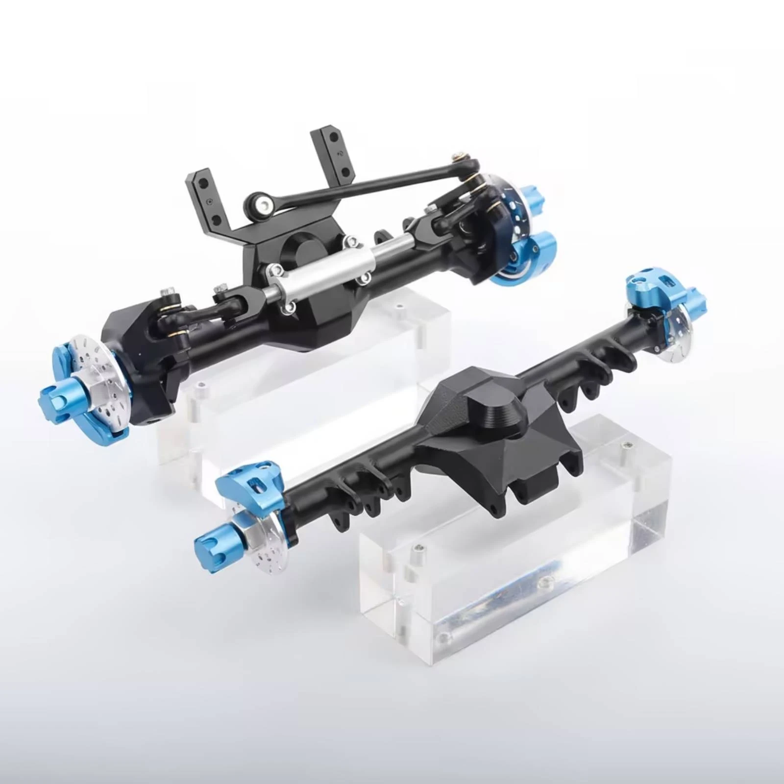 2 Pieces SCX24 Axle Assembly Aluminum Front and Rear Axle Set Crawler Axles Long-Lasting Hardware Stable for Hobbyists