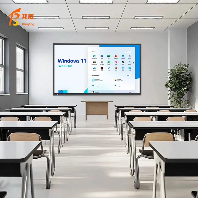 55 65 75 Inch Teaching Smart 4K 40-Point Touch LCD Interactive Whiteboard with Dual Mounting BANGTING DY104