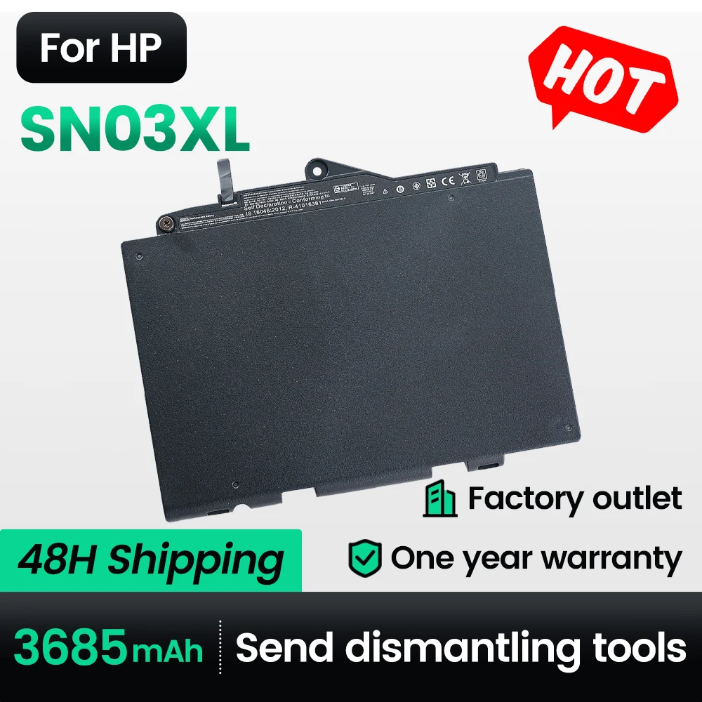 

keyuan SN03XL ST03XL Laptop Battery For HP EliteBook 820 G3 820 G4 725 G3 725 G4 Series 800514-001 800232-541 800232-271 44Wh
