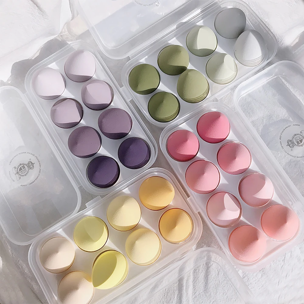 8 Grids Makeup Blender Storage Box Cosmetic Puff Makeup Sponge Holder Transparent Case Container Organizer Make Up Accessories