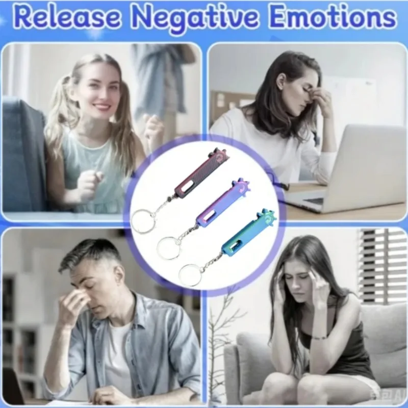 Gear Stress Relief Keychain - Portable Mini Fidget Toy for Anxiety Relief, Office/Travel Commute Stress Buster