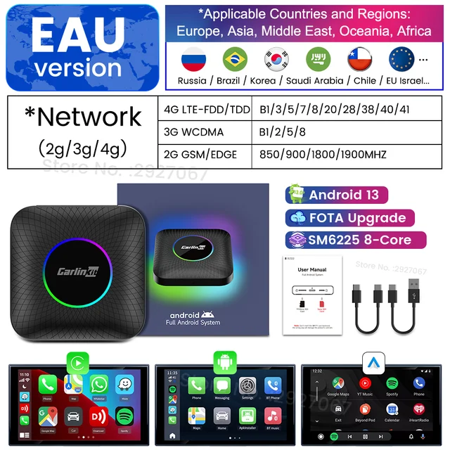 CarlinKit CarPlay Ai Box Android 13 SM6225 8 ядер 8G + 128G Smart