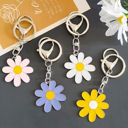 Cute Daisy Flower Pendant Keychains Flowers Charms Key Holder Home Decor Key Ring For Women Girls Handbag Accessories Gifts