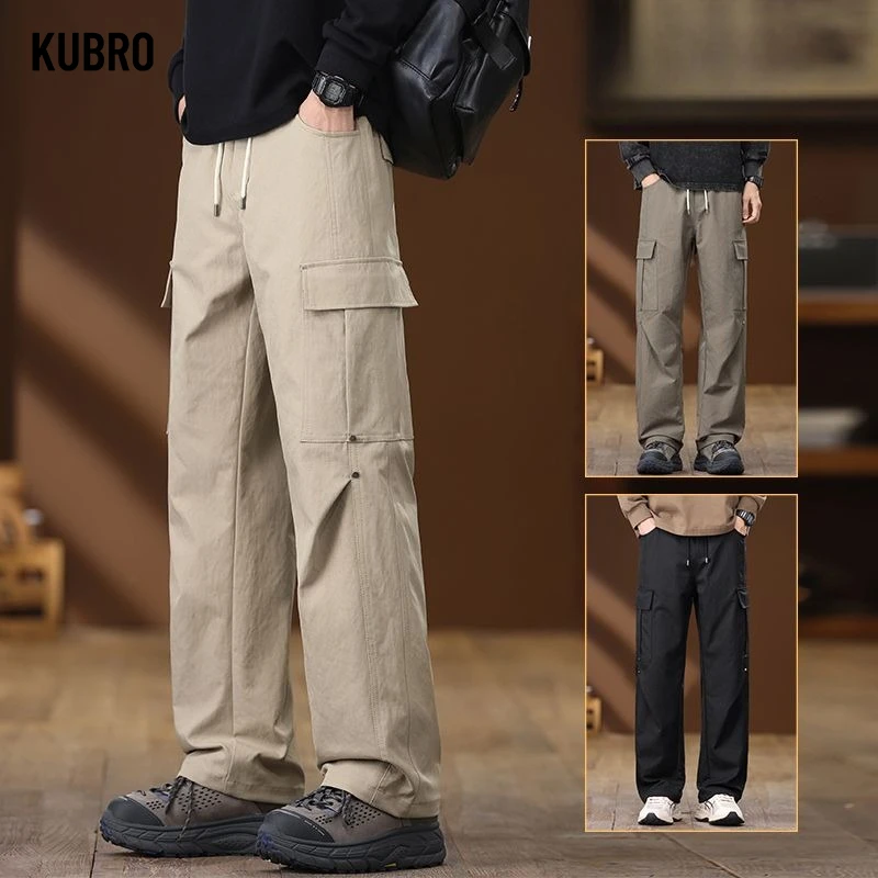 

Loose Casual Men's Work Trousers Wear Resistant Dirt Proof Multi Straight Leg Long Work Pants Summer Youth Men's Casual Pants