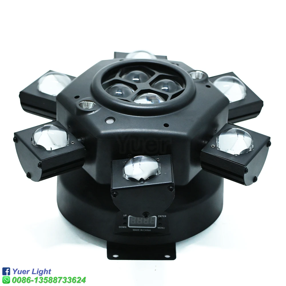 Imagem -02 - Luz Led Stage Rgb Party Disco Laser Seis Braço Cyclone Bee Eye Banda Controle de Voz Dmx Modo de Controle 150w Profissional