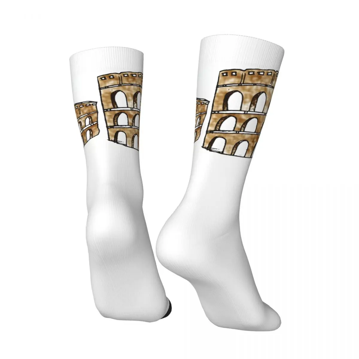 Retro Rome Sticker Italy 2024 Men's compression Socks Unisex Europe Street Style Pattern Printed Novelty Crew Sock