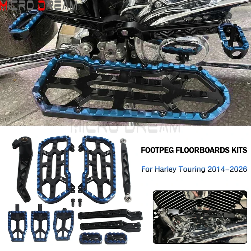 For Harley Touring FLHR FLHX FLTR FLHTK FLRT FLHT 2014-2026 Front Foot Rest Rear Footrest Shift Brake Arm Lever Linkage Rod Kits