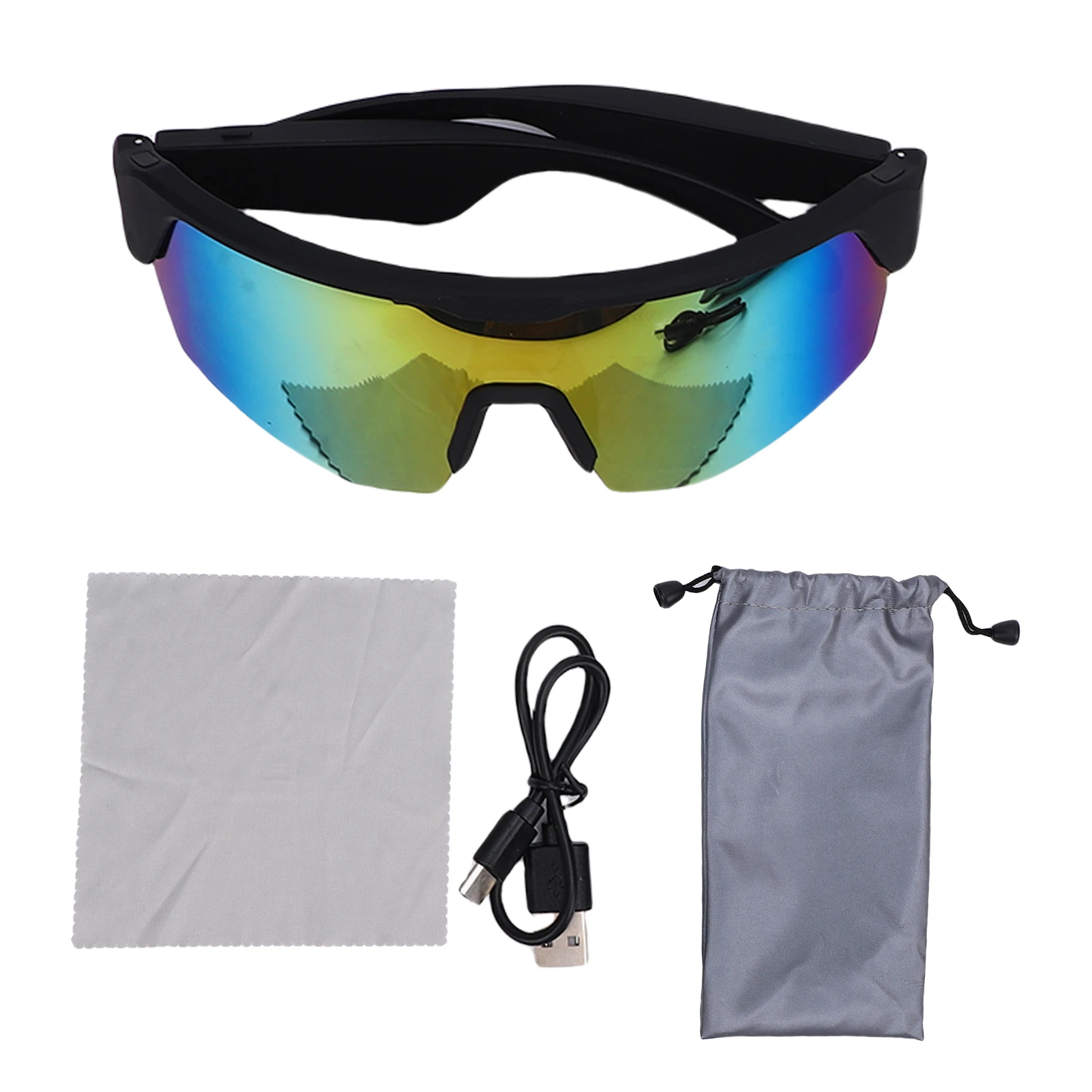 

Sports Smart Sunglasses IPX4 Water Proof Bluetooth Cycling Glasses with Polarized Lenses Music Speakers Sound Assistant Mics
