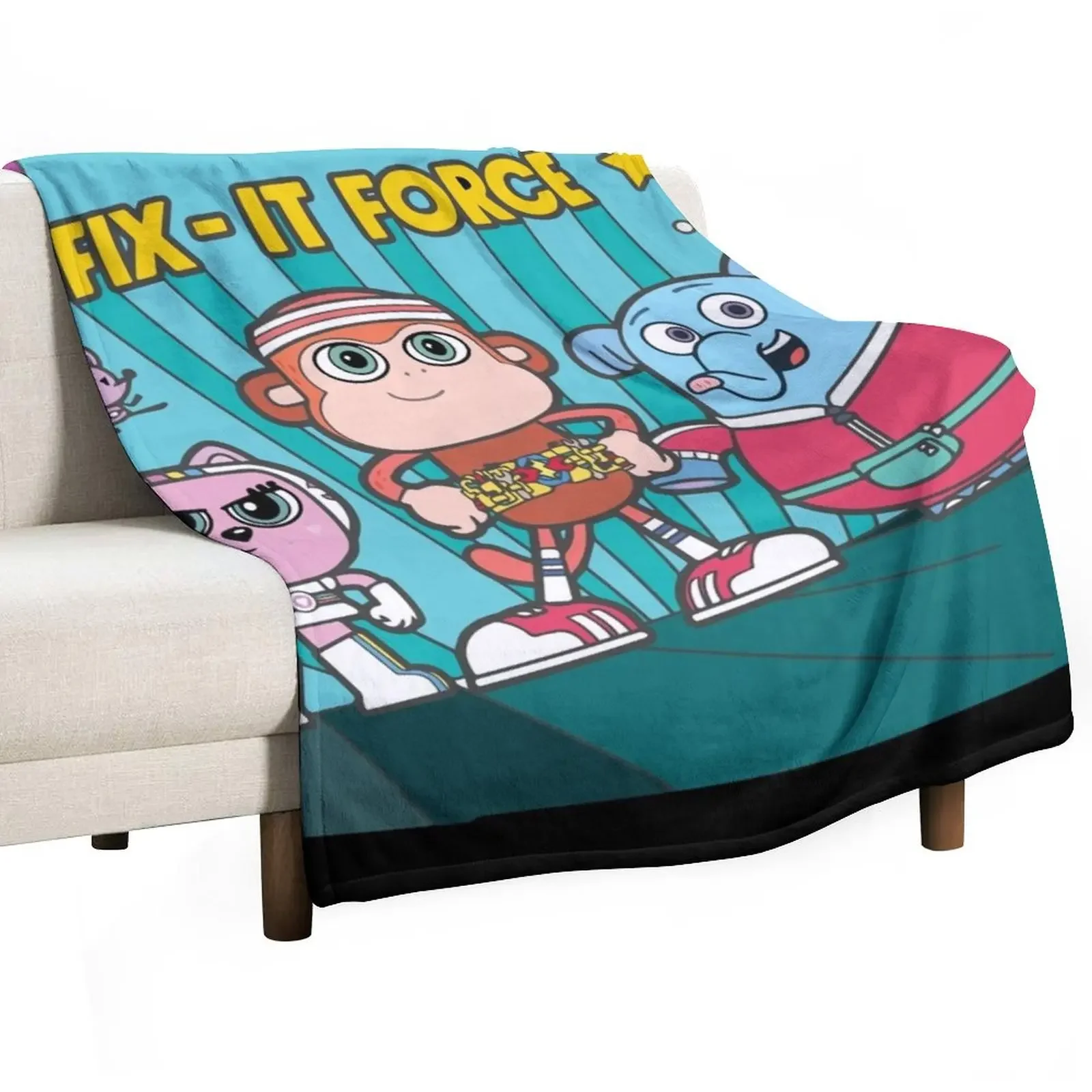 

fix-it force chico bon bon Throw Blanket Blankets For Baby Furry Plaid on the sofa Shaggy Blankets