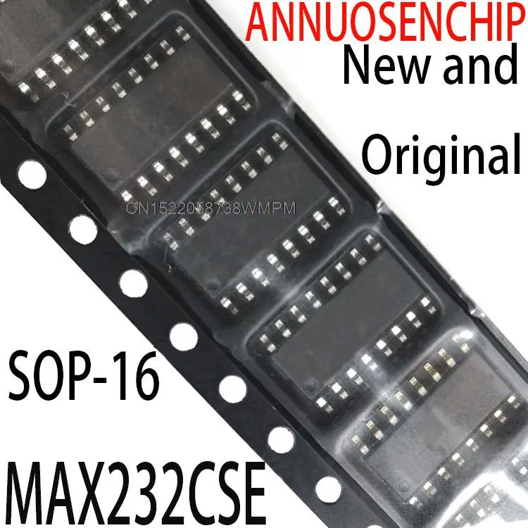 100PCS New and Original SMD MAX232 +5V-Powered, Multichannel RS-232 Drivers/Receivers  MAX232ESE SOP-16 MAX232CSE