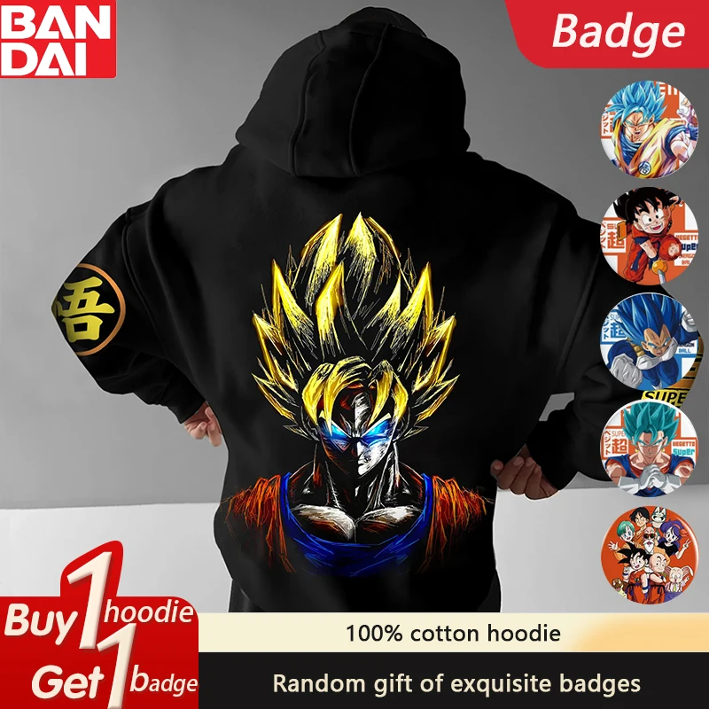 

2025 Dragon Ball Animation Hot Blood Peripheral Hoodie Trend Men's and Women's Autumn Comfortable Loose Fashion Hoodie