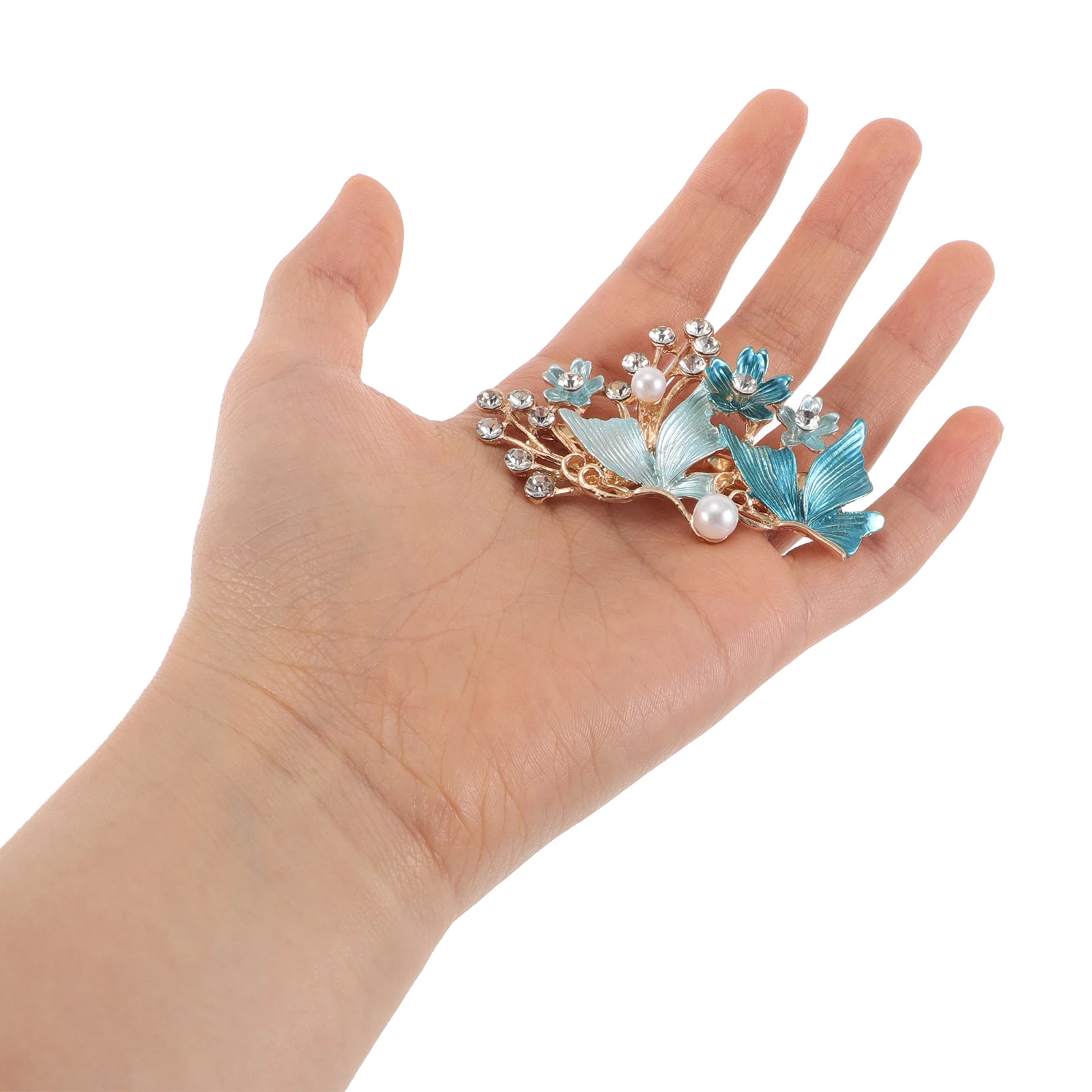 

Vintage Flower Hairpin French Large Clip Barrettes Clips for Women Floral Metal Accessories Rhinestone