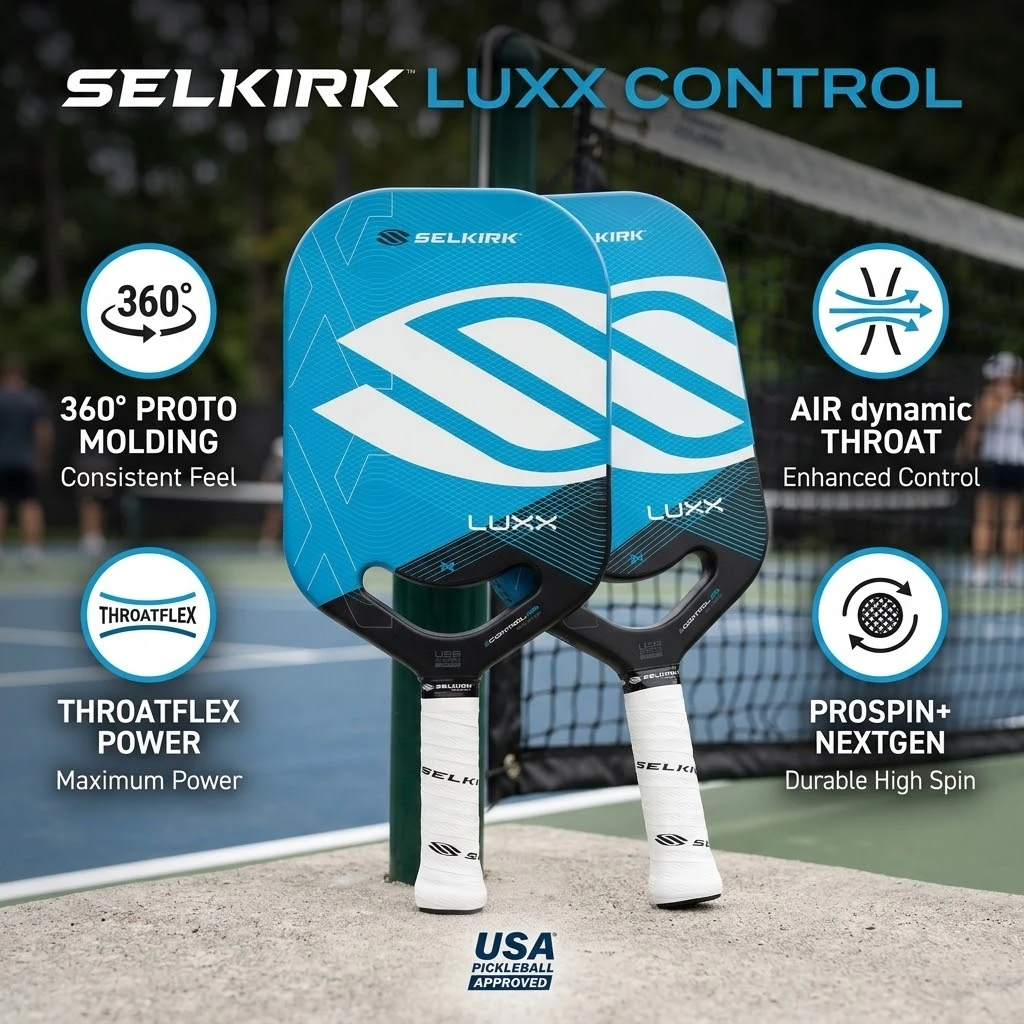 

Selkirk LUXX Control Carbon Fiber Pickleball Paddle USAP Approved X7 Core High Spin Outdoor Sport Racket Equipment for Men Women