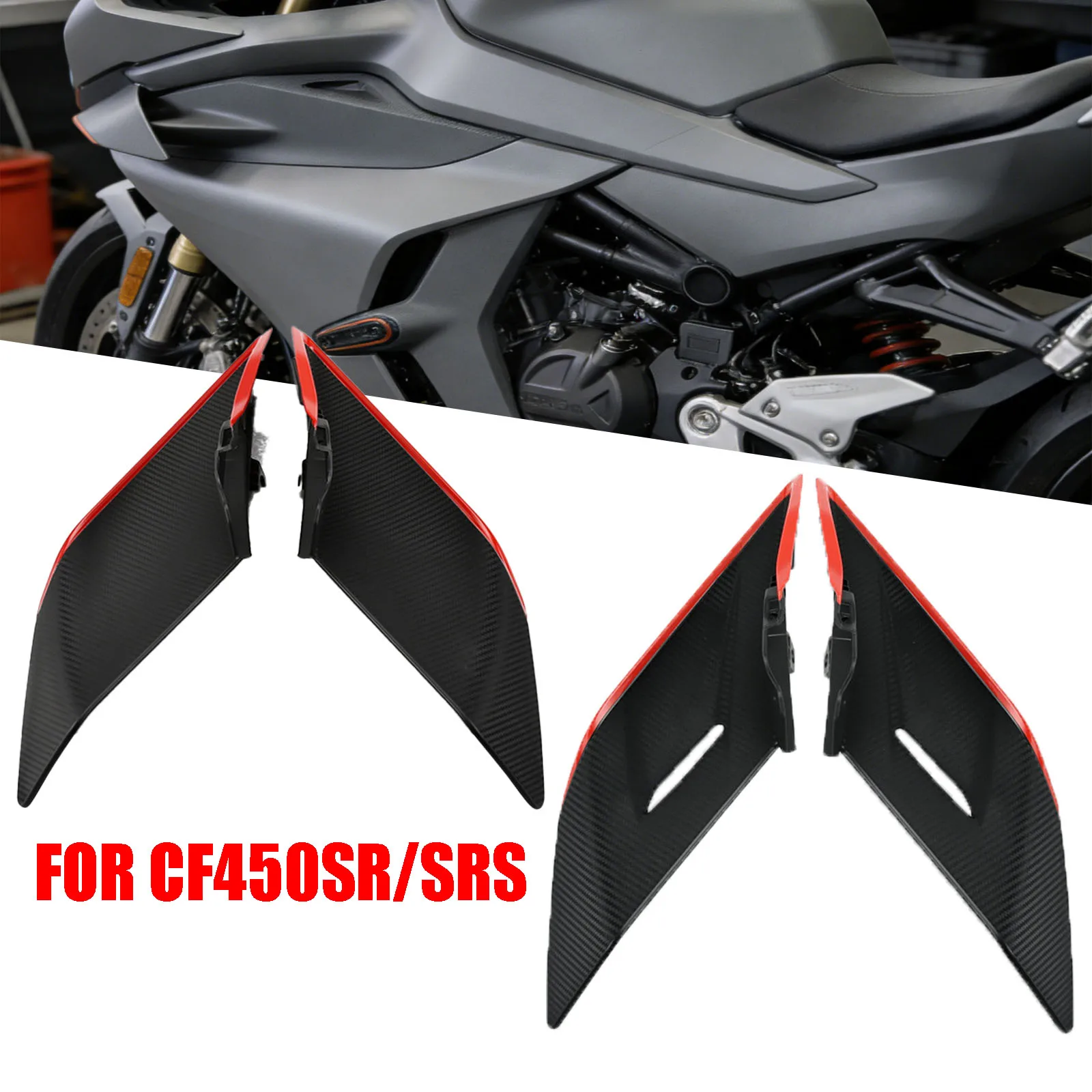 

For CFMOTO 450SR 450SRS 2022-2024 Winglet Side Wing Spoiler Fixed Winglet Fairing Wings Deflectors Motorcycle Parts' Panel