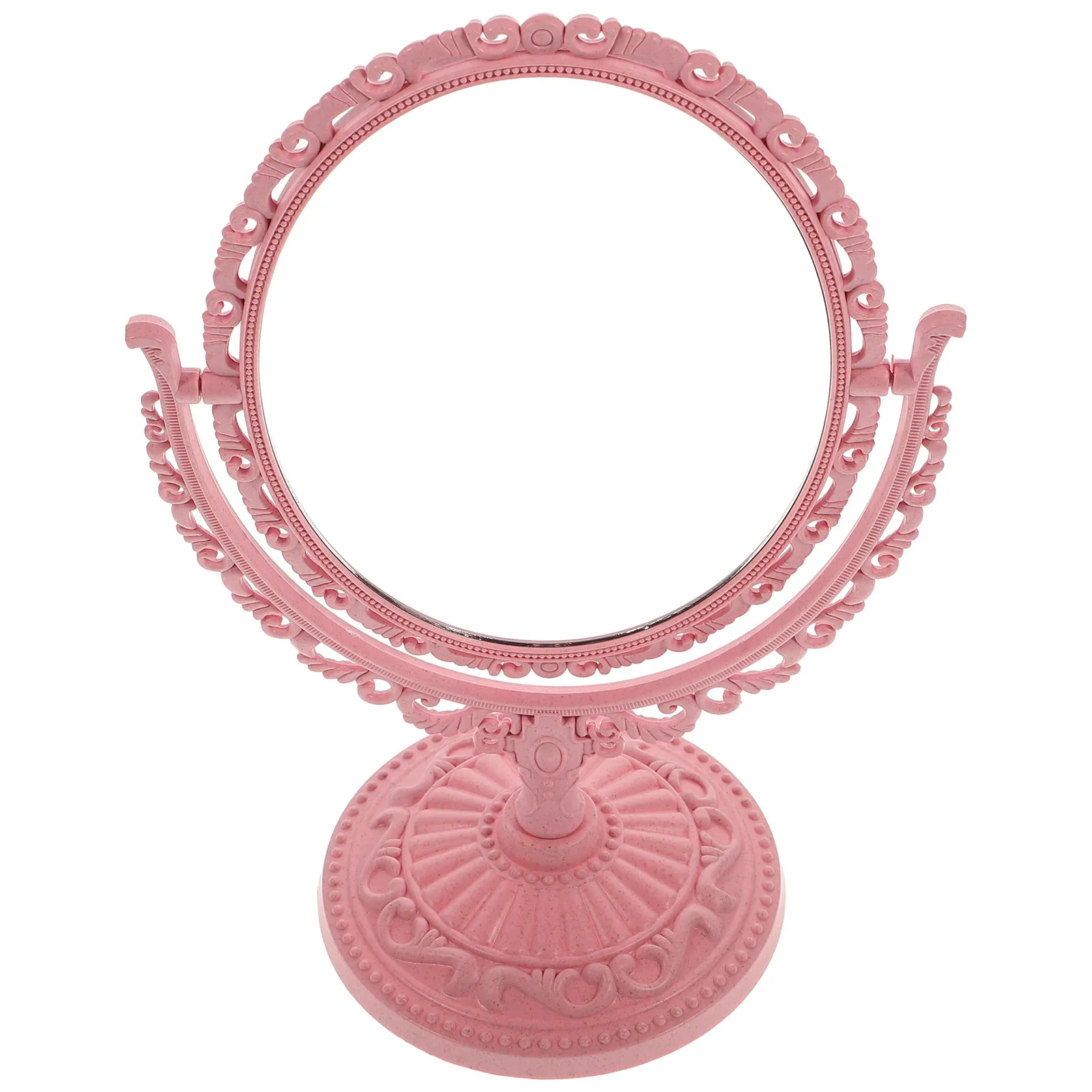 

Настольное вращающееся зеркало для макияжа, одностороннее, овальной формы, портативное, прочное, с плавной регулировкой, для дома и офиса