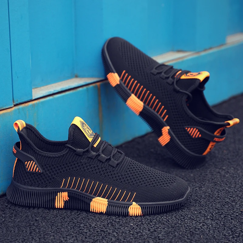 Trendy Men's Casual Shoes Spring Summer New Fly Woven Male Sneaker Mesh Breathable Outdoor Sports Men Vulcanized Shoes Sneakers