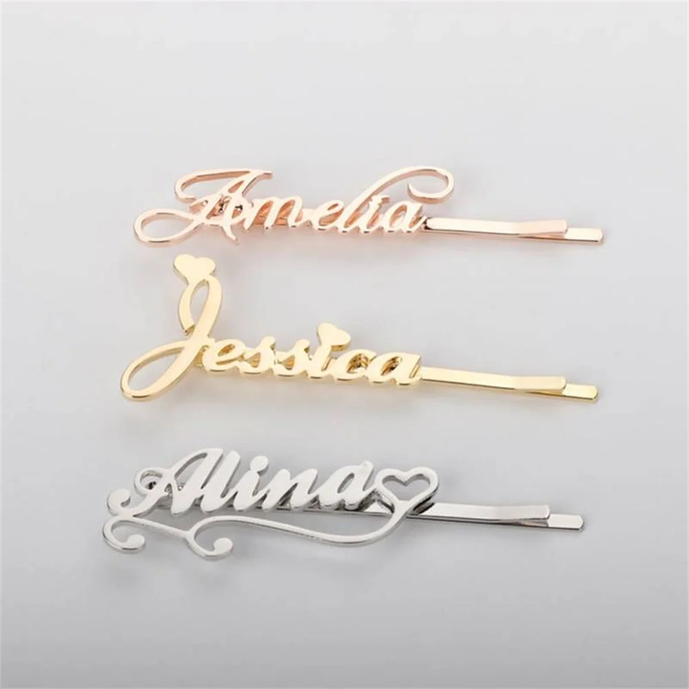 Stainless Steel Personalize Men's Shirt Letter Tie Pin Customize Name Tie Clip  Wedding Jewelry Best Gifts for Groom