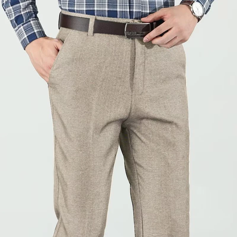 

2026 Men Fashion Middle-age Large Size 29-40 Suit Pants Hot Sale Business Work Trousers Male Baggy Straight Leg Pants