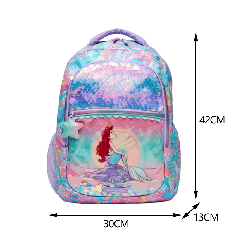 Disney Girl Schoolbag Mermaid Ariel Shell Children Stationery Backpack Student Large Capacity Backpack Birthday Gift