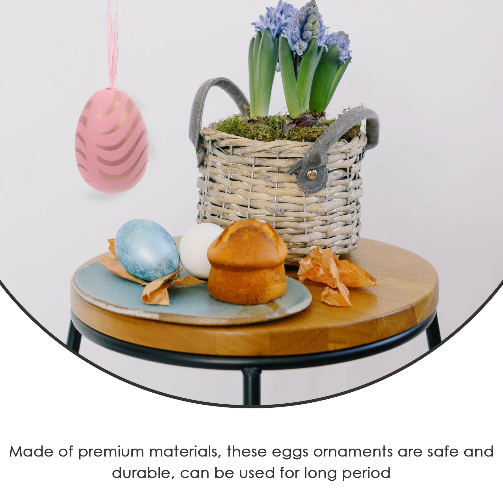 

12Pcs Easter Egg Ornaments Hanging Decorations Colorful Lightweight Festival Tree Pendant Party Supplies Easter Decor