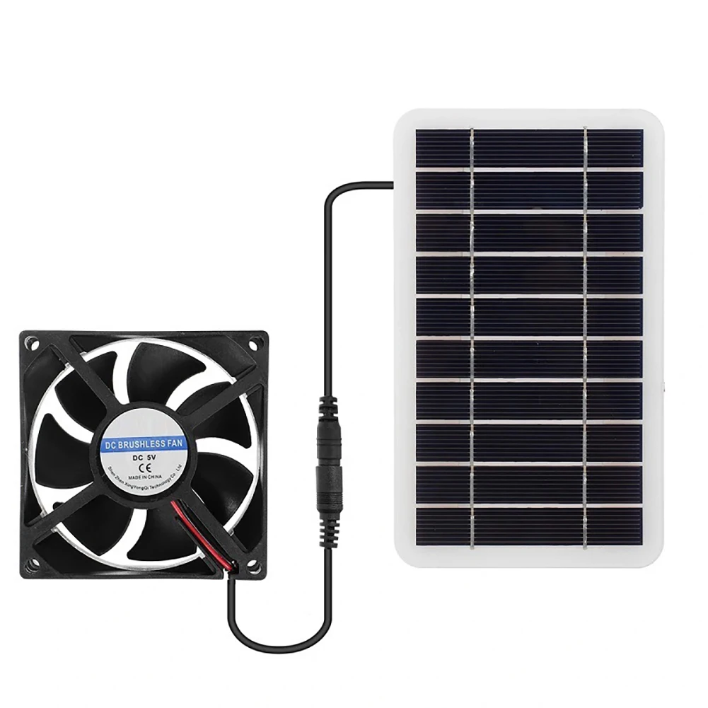 Waterproof Solar Powered Exhaust Fan 2W Solar Panel With Exhaust Fan Cooling Ventilation For Greenhouse Shed Chicken