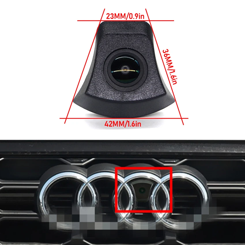 HD 1080P CCD Night Vision Waterproof Night Vision Vehicle Logo Mount Front View Camera For Audi A1 A3 A4 A5 A6 A7 A8 Q3 Q5 Q7