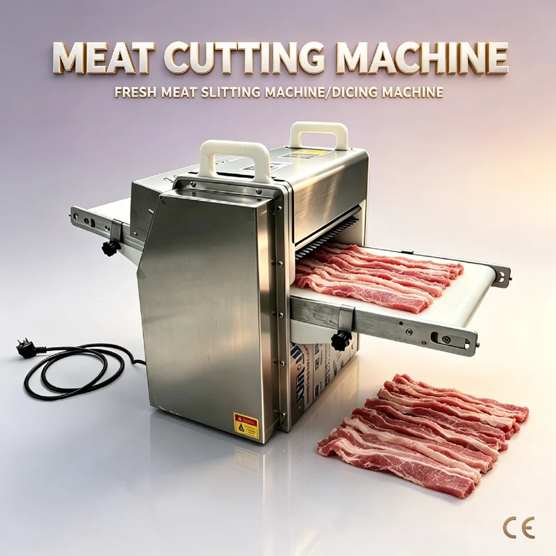 Desktop Meat Slicing Shredding Dicing Machine Fresh Meat Cutting Machine For Pork Belly Beef Fish Lamb Chicken Breast Strip
