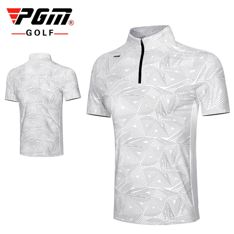 PGM Golf T-shirt Men\'s Shirts Summer Short Sleeve Tops Male Breathable Elastic Uniforms Golf Clothing Size M-XXL YF394