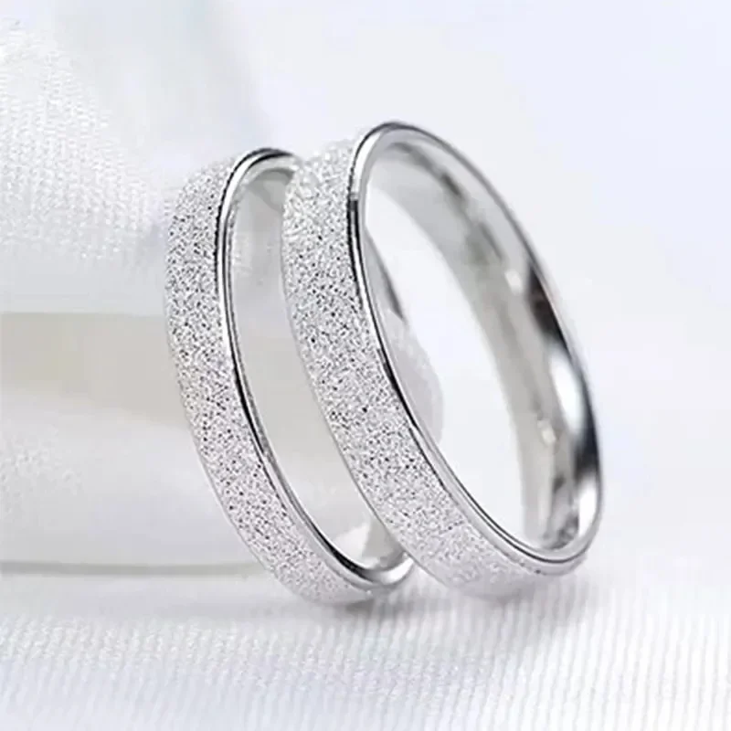  2-6mm Simple Matte Stainless Steel Wedding Couple Ring Jewelry high quality