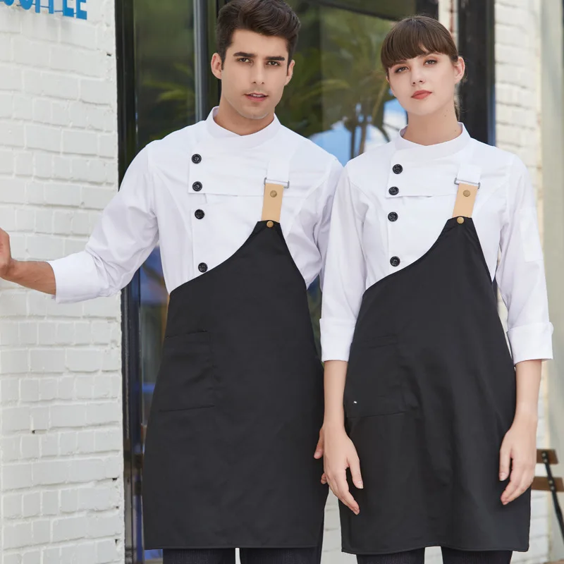 

High-Profile Figure with Apron Chef Overalls Long Sleeve Autumn and Winter Clothes Catering Restaurant Hotel Kitchen Cake Baking