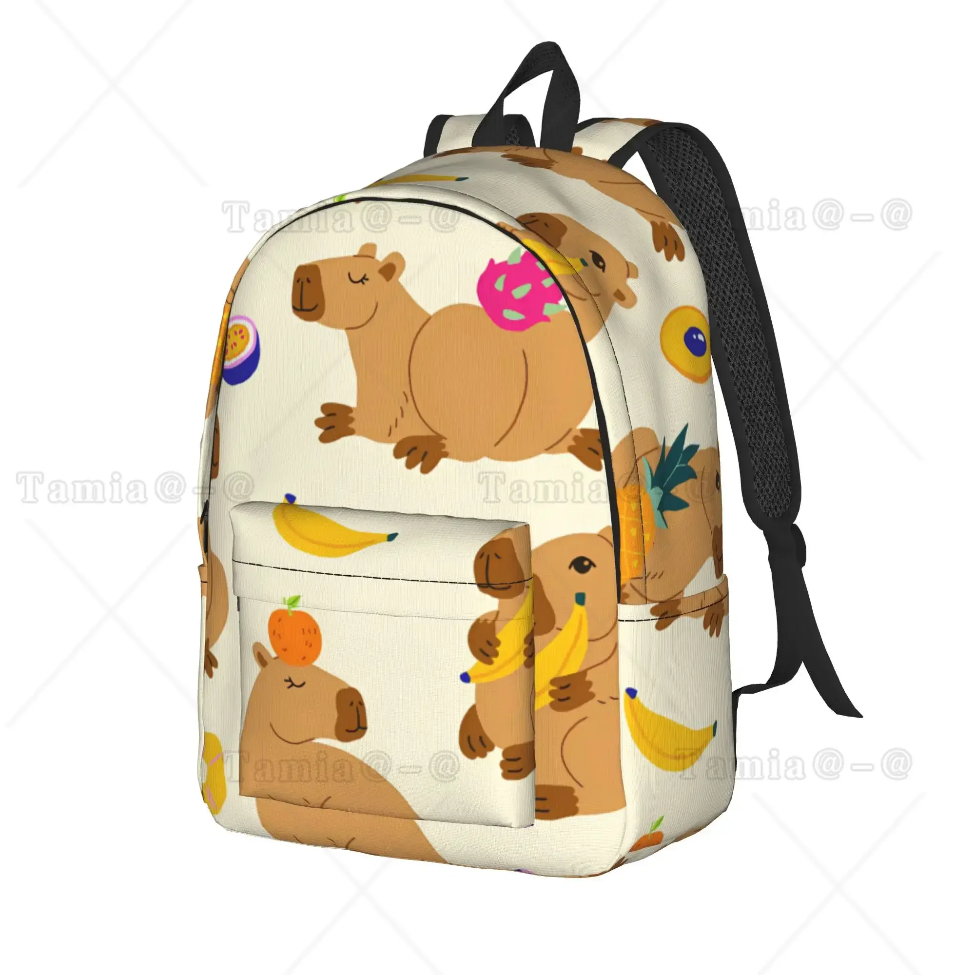 Tropical Fruit Capybara Backpack  Streetwear Backpacks Youth Travel Durable High School Bags Designer Rucksack